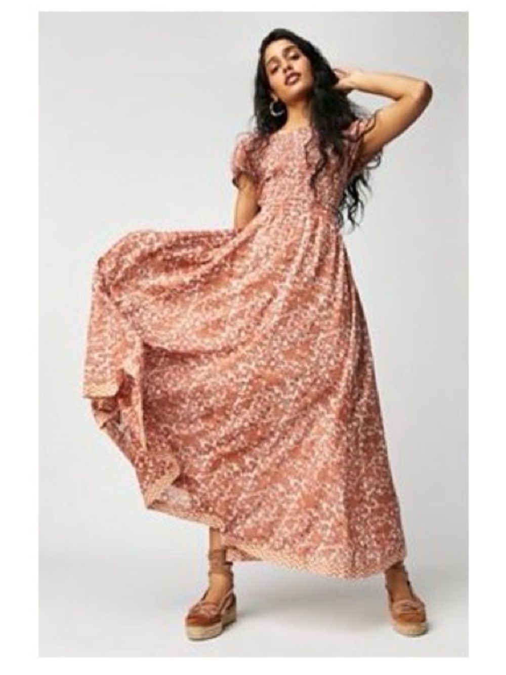 Floral Smocked Free People Maxi Dress